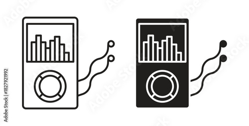 Mp3 Player icon in doodle and stroke style.