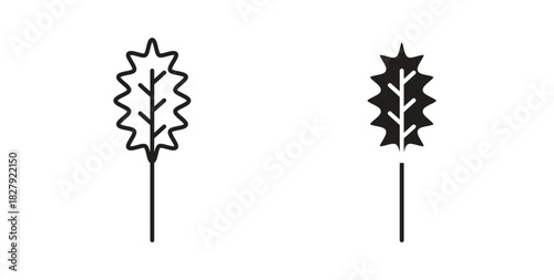 Tableau sur toile Oak Leaf icon in doodle and stroke style.