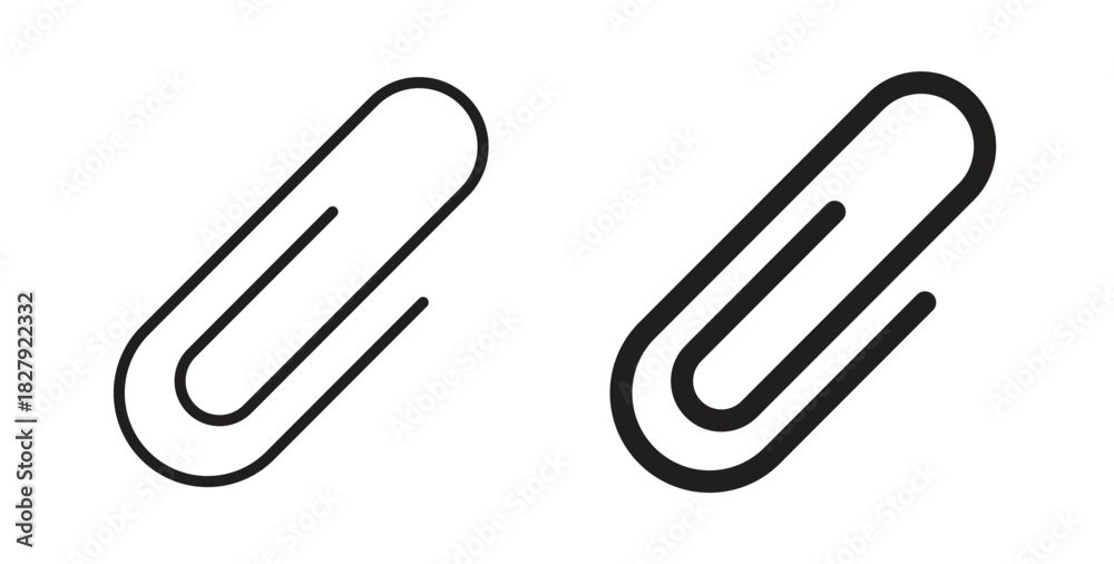 Fototapeta premium Paperclip icon in doodle and stroke style.