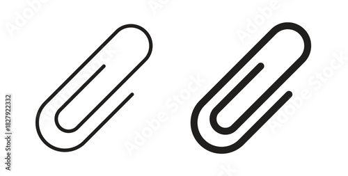 Paperclip icon in doodle and stroke style.
