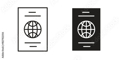 Passport icon in doodle and stroke style.