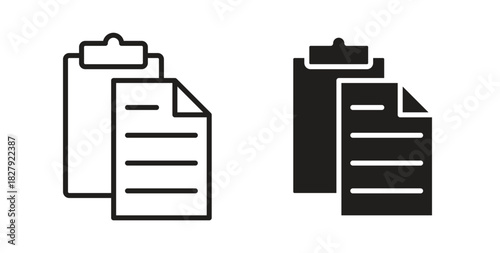 Paste icon in doodle and stroke style.