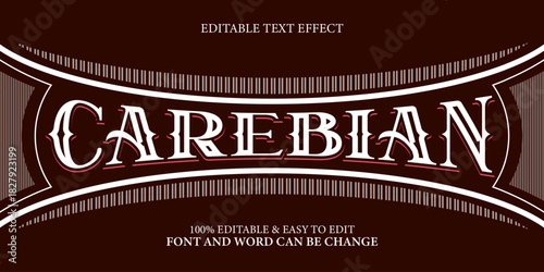 Carebian Editable Text Effect on Vintage Label Background