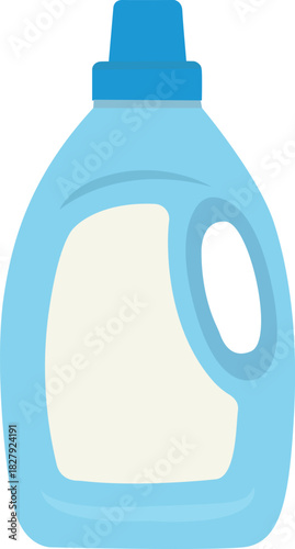 Flat vector illustration of a laundry detergent bottle with handle