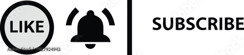 Social media call to action: like, subscribe, and notification bell graphic for engagement