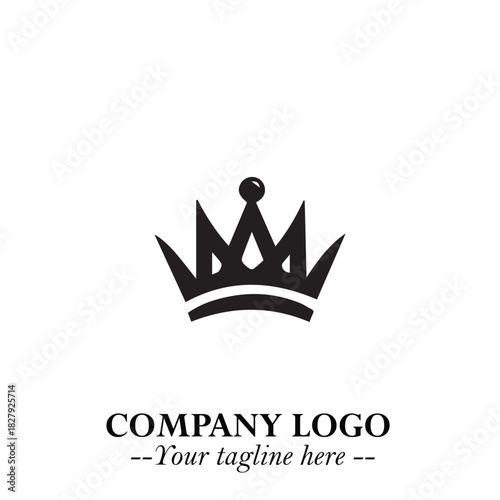 Elegant Black Crown Logo Symbol on a Clean White Background for Premium Branding Design