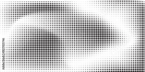 Grunge halftone gradient background. Faded grit noise texture. White and black sand wallpaper. Retro pixelated backdrop. Anime or manga style comic overlay.