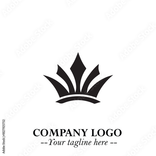 Elegant Black Crown Logo Symbol on a Clean White Background for Premium Branding Design