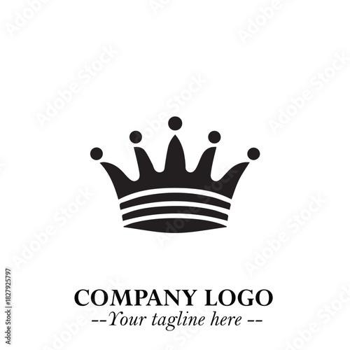 Elegant Black Crown Logo Symbol on a Clean White Background for Premium Branding Design