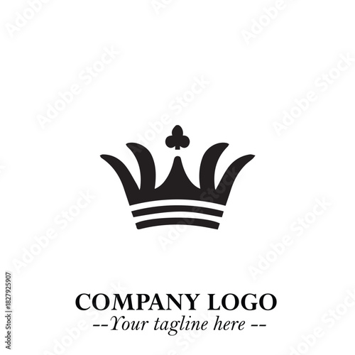 Elegant Black Crown Logo Symbol on a Clean White Background for Premium Branding Design
