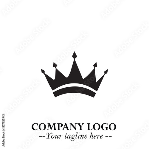 Elegant Black Crown Logo Symbol on a Clean White Background for Premium Branding Design