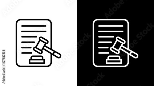 Legal Document  White Icon Set Design