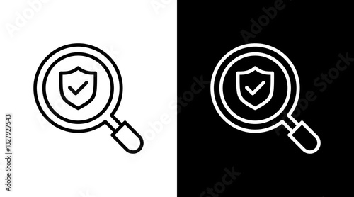 Secure Check  White Icon Set Design