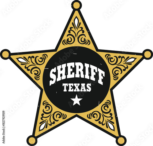 Classic Five Point Star Badge Emblem for Law Enforcement Official