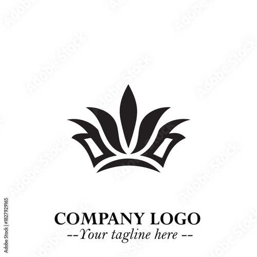 Elegant Black Crown Logo Symbol on a Clean White Background for Premium Branding Design
