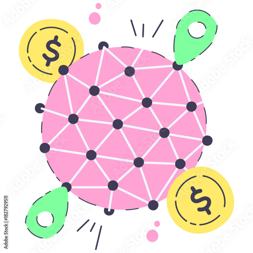 worldwide icon illustration