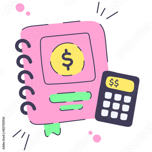 accounting book icon illustration