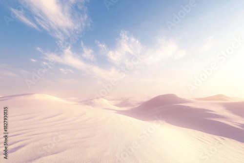 Fototapeta Naklejka Na Ścianę i Meble -  vast desert expanse, where the silence is broken only by the whispering winds