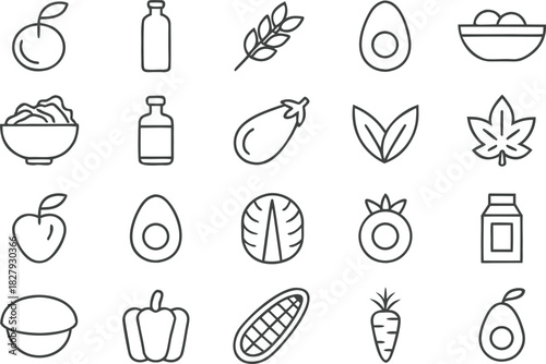 Food Icon Pack Collection. Minimal Food Icon Set. Clean Food Icons Outline. Kitchen Food Icon Pack. Culinary Food Icon Collection. Modern Food Icon Set. Simple Food Icons Pack. Food Icons Line Art