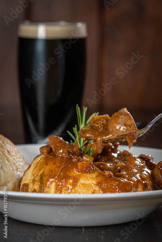 Steak and Guinness pie.