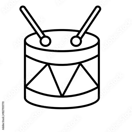 black snare drum icon isolated on white background