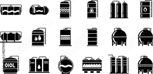 Collection of Industrial Storage Tank Icons
