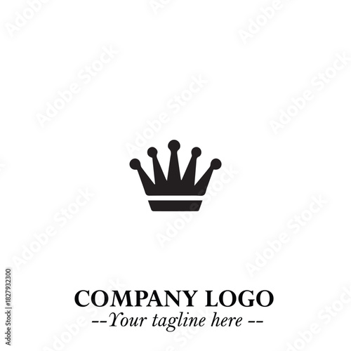 Elegant Black Crown Logo Symbol on a Clean White Background for Premium Branding Design