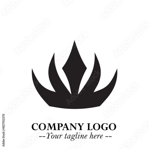 Elegant Black Crown Logo Symbol on a Clean White Background for Premium Branding Design