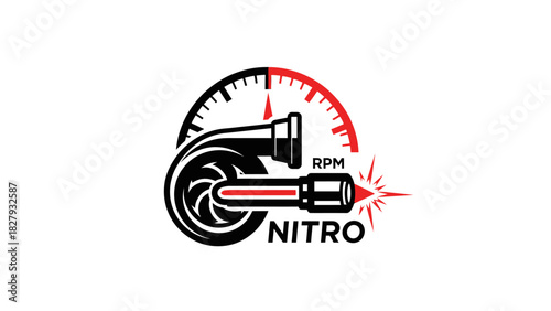 Hardcore Racing RPM Gauge with Turbo, Nitro, Track and Drifting Elements — Minimal Vector