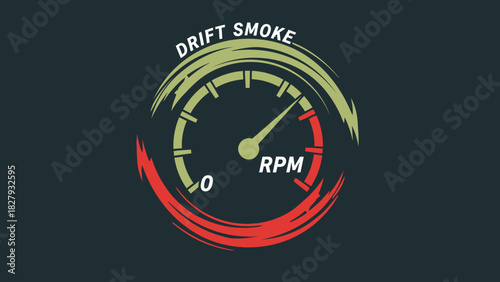 Hardcore Racing RPM Gauge with Turbo, Nitro, Track and Drifting Elements — Minimal Vector