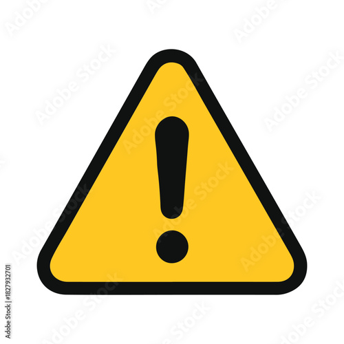 Exclamation Mark Icon. Bold black and white symbol indicating alert, warning, importance, or danger in interfaces and signage.