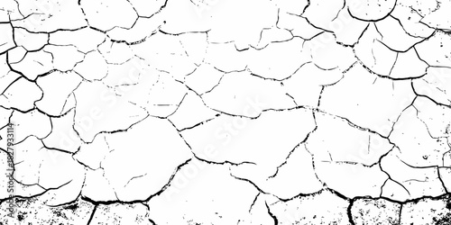 digital wall grunge and dust pattern surface Cracked white wall texture design element white background.
