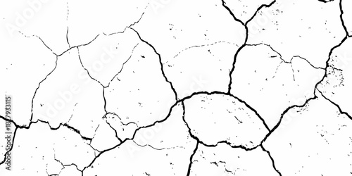 digital wall grunge and dust pattern surface Cracked white wall texture design element white background.
