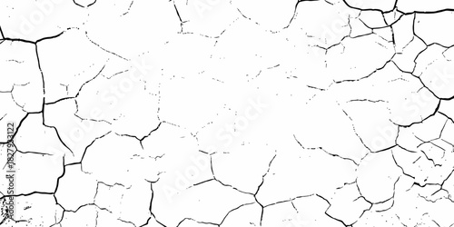 digital wall grunge and dust pattern surface Cracked white wall texture design element white background.
