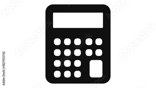Black calculator icon symbolizing mathematics, finance, calculations, accounting, education, and numeric computation
