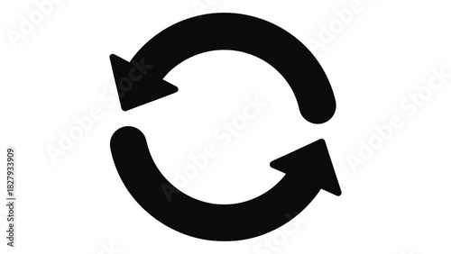 Circular arrow refresh icon symbolizing continuity, recycling, endless loop, and the concept of constant renewal