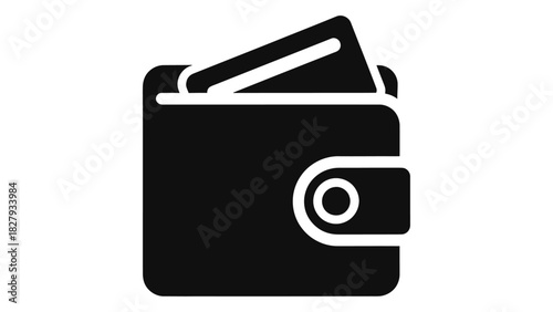 Digital wallet icon representing secure digital contribution, electronic giving, online payment, finance, and transactio