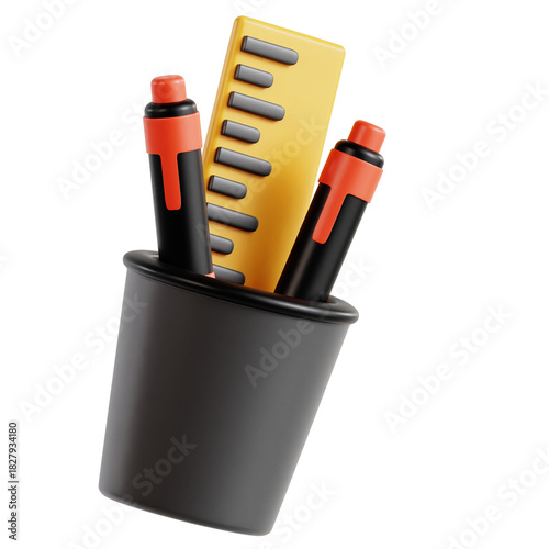 pencil case 3d Illustration