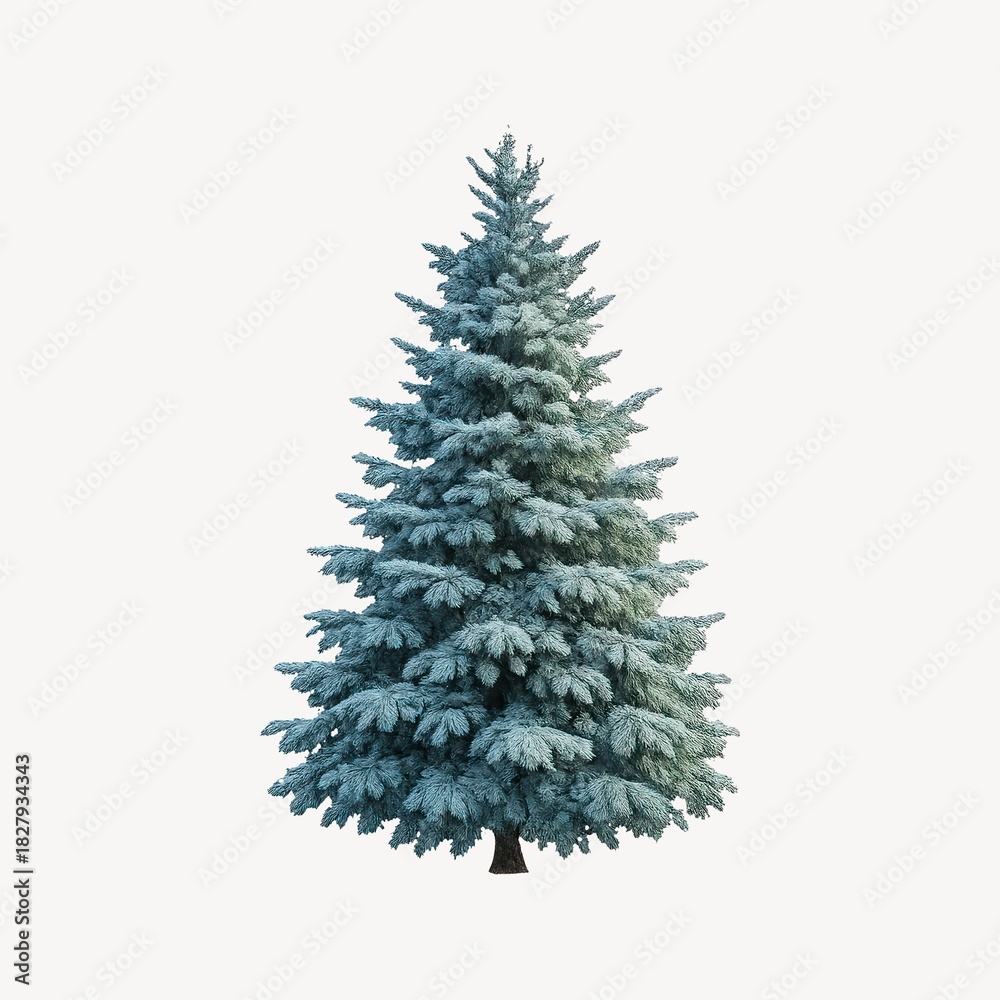 Fototapeta premium Realistic snowy evergreen tree