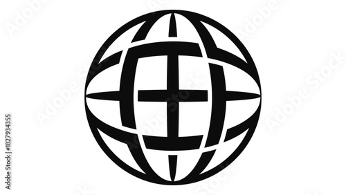 Global finance symbol illustrating worldwide currency, international business, trade, and interconnected global networks