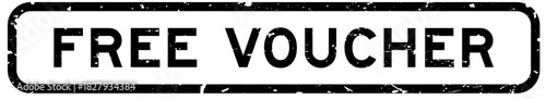 Grunge black free voucher word square rubber seal stamp on white background