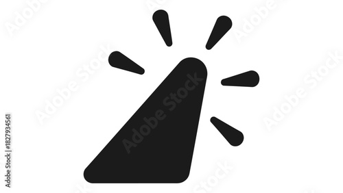 Light beam icon depicting an illumination indicator symbol with stylized rays, ideal for warning and status displays