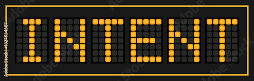 Orange color led banner in word intent on black background