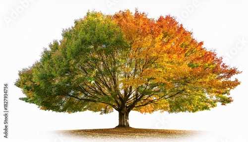 Vibrant Tree With Green And Yellow Leaves Isolated On A Transparent Background For Various Creative Uses