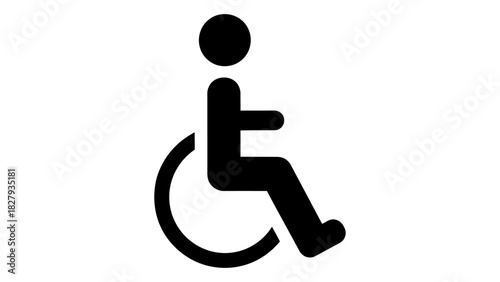 Universal design for accessibility, a graphic icon of a person using a wheelchair, representing inclusion and support