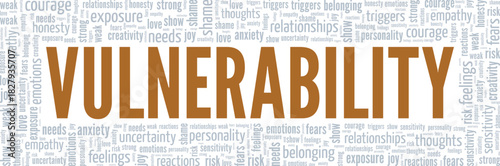 Еmotional Vulnerability word cloud conceptual design isolated on white background.