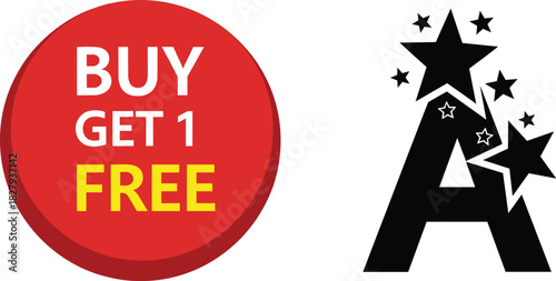 Set of glossy square vector icons for HVAC, cooling, heating, maintenance services, and award/trophy achievement, in blue and orange.