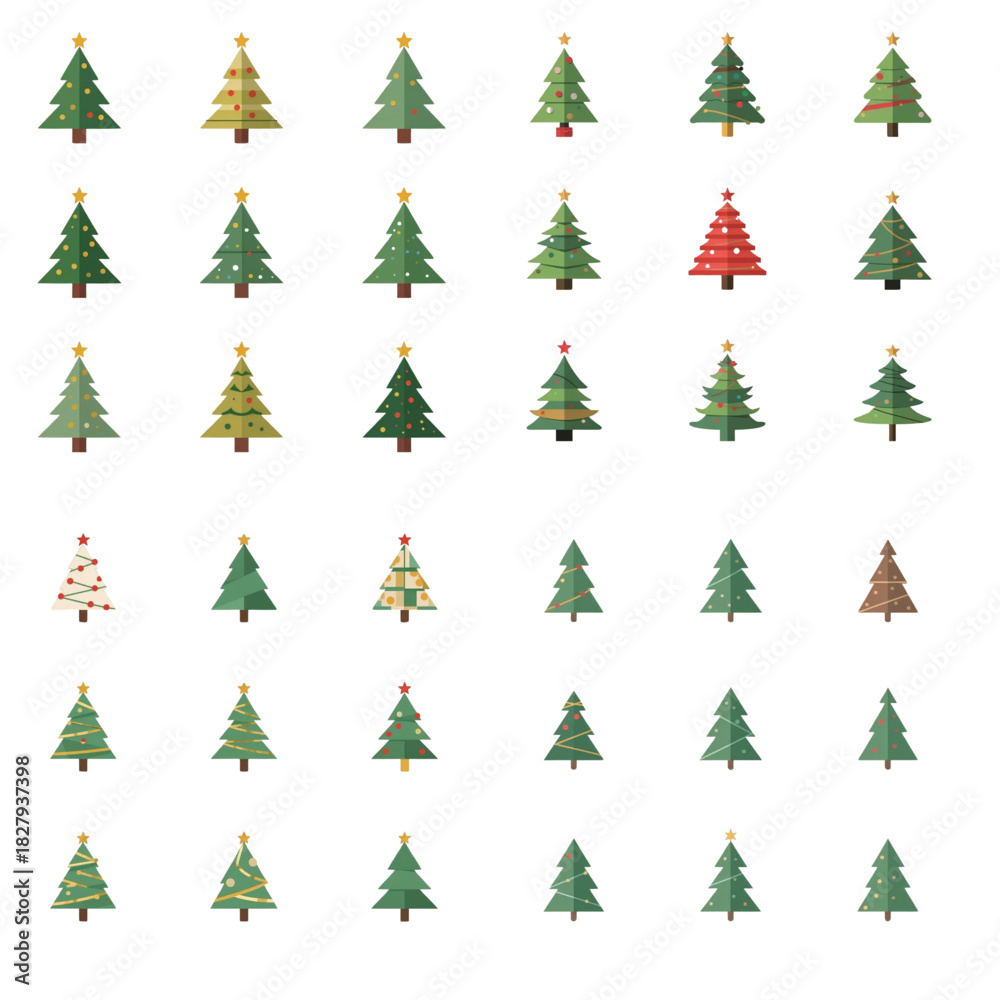Fototapeta premium christmas tree set