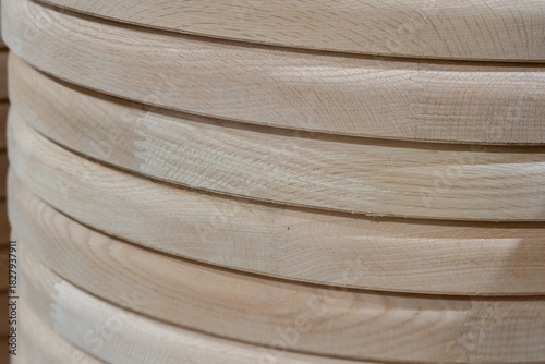 stack of wooden barrels