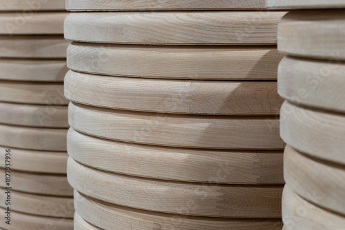 Beautifully stacked worked wood with clean texture